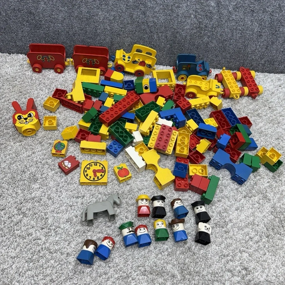 Vintage Lego Duplo bricks figures people horse vehicles huge lot (AS IS READ)